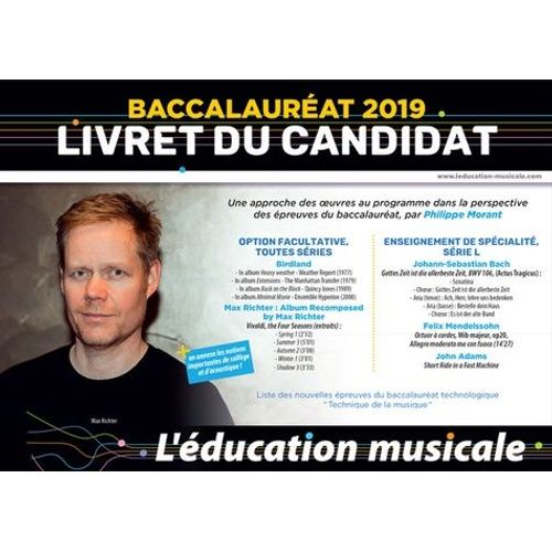 L'ducation Musicale, Baccalaurat, Option Facultative, Toutes Sries, Enseignement De Spcialit, Srie L - Livret Du Candidat   de Morant Philippe  Format Beau livre 