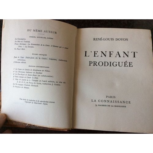 L'enfant Prodigue - Par Ren Louis Doyon   