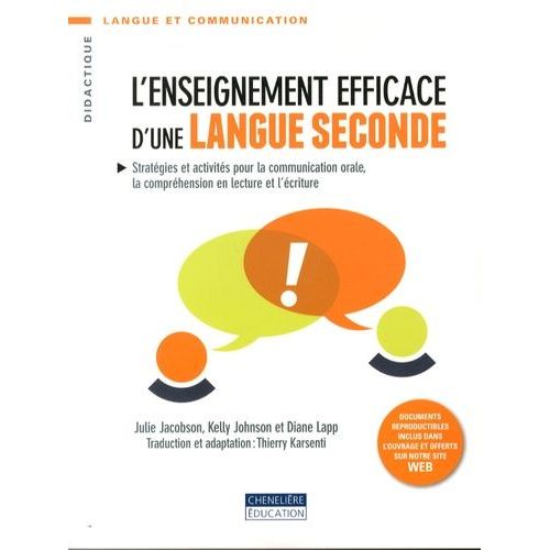 L'enseignement Efficace D'une Langue Seconde - Stratgies Et Activits Pour La Communication Orale, La Comprhension En Lecture Et L'criture    Format Non Precis 