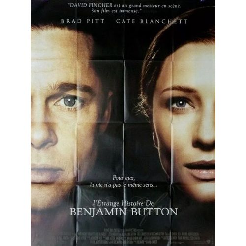 L Etrange Histoire De Benjamin Button - Affiche Originale De Cinema - Format 120x160 Cm - De David Fincher Avec Brad Pitt, Cate Blanchett, Tilda Swinton, Julia Ormond, Faune A. Chambers - Annee 2009