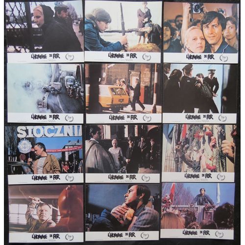 L'homme De Fer - R?alis? En 1981 Par Andrzej Wajda Avec Avec Jerzy Radziwilowicz, Krystyna Janda - Jeu De 12 Photos D'exploitation De Cin?ma - Chaque Petite Affiche 27x21 Cm - Pologne, Lech Walesa