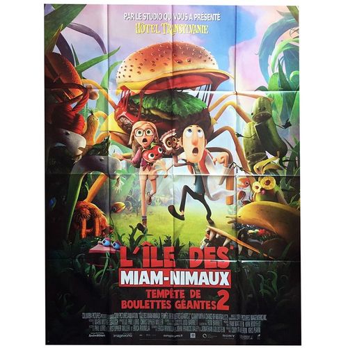 L'le Des Miam-Nimaux : Tempte De Boulettes Gantes 2/Deux - Cloudy With A Chance Of Meatballs 2- Vritable Affiche De Cinma Plie - Format 120x160 Cm - De Cody Cameron, Kris Pearn - 2014