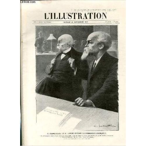 L'illustration Journal Universel N 3535 - Gravures: M.Clemenceau Et M.M.Lpine Devant La Commission D'enqute Par L.Sabattier - Une trange Silhouette De Navire De Guerre Moderne / ...