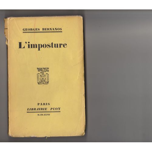 L'imposture   de Georges BERNANOS  Format Broch 