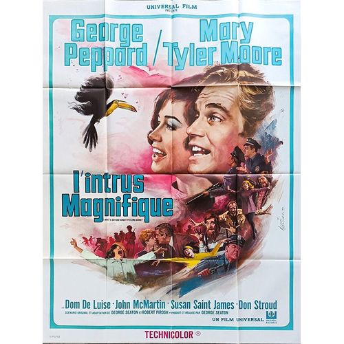 L Intrus Magnifique (What's So Bad About Feeling Good) - Vritable Affiche De Cinma Plie - Format 120x160 Cm - De George Seaton Avec George Peppard, Mary Tyler Moore, Dom De Luise - 1968