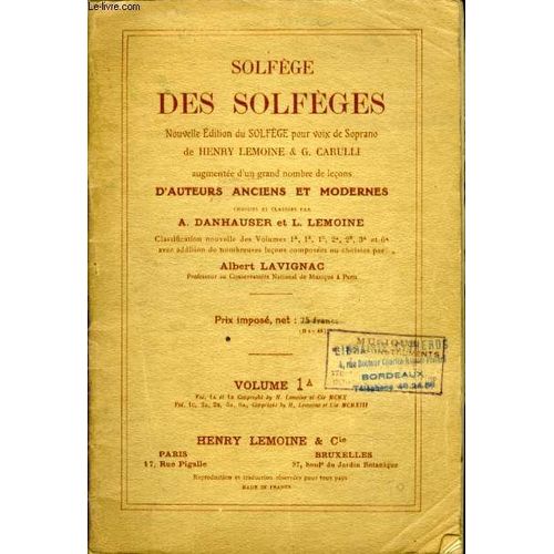 Solfege Des Solfeges. de L Lemoine Et A Danhauser