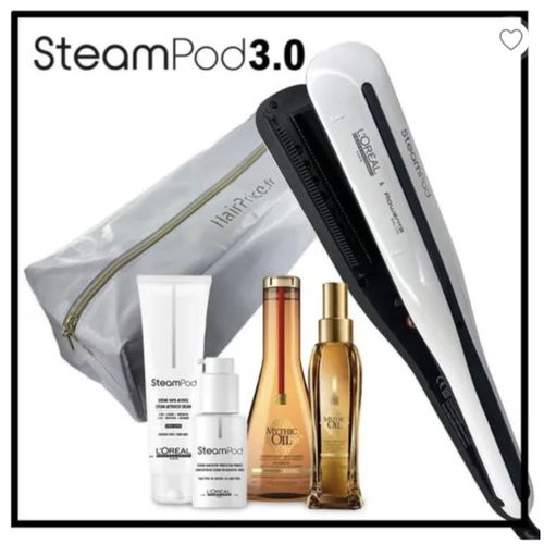 L'oral Pro Steampod 3.0 Lisseur + Crme Epais 150 Ml + Srum 50 Ml + Huile Mythic Oil 100ml + Shampoing Mythic Oil 250ml + Trousse