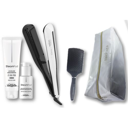L'oral Professionnel Steampod 3.0 Lisseur + Lait Cheveux Fins 150 Ml+ Srum 50 Ml + Trousse De Rangement + Brosse