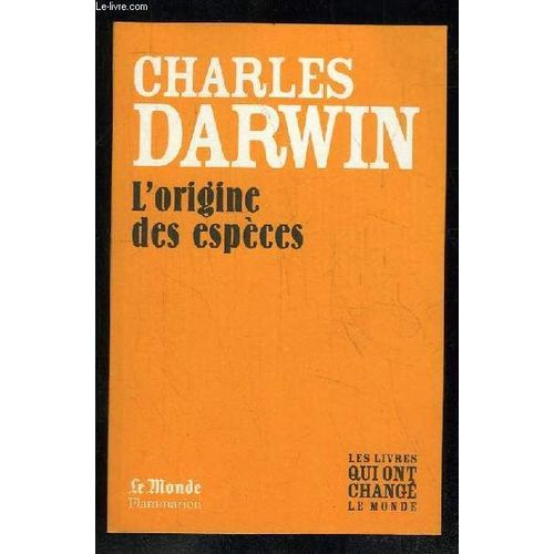 L Origine Des Especes.   de charles darwin  Format Broch 