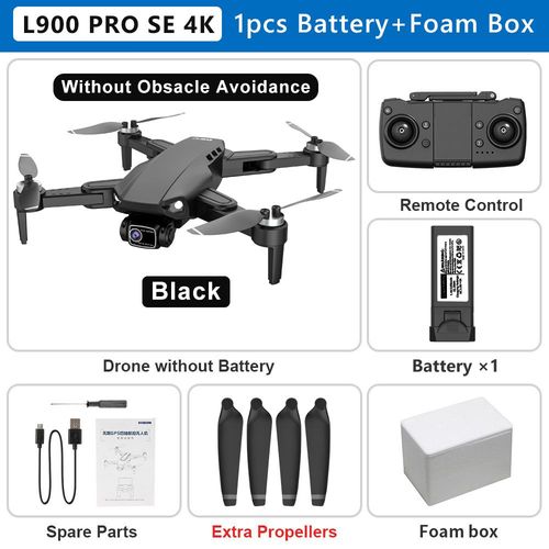 L900 Pro Se 4k Hd Drone  Double Camra Eviter Les Obstacles Visuel Moteur Sans Balais Gps 5g Wifi Rc Drone Professionnel Fpv Quadcopter - Type Black 4k-1b-Foam Box