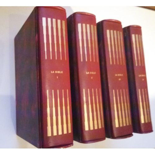 La Bible De Jrusalem, Ancien Et Nouveau Testament, 4 Volumes Sous Embotage,  Edit Par Pierre De Tartas / Cerf / Fayard / Spadem, 1974   de BENOIT Pierre, Panagiotis BRATSIOTIS - G CASALIS - A  ZAOUI - R DUPUY  - Illustrations de Ber BUFFET, Jean COMMERE, Marcel DELMOTTE, L FOUJITA, J VILLON, P.-Y. TREMOIS, Pablo PICASSO, StEINLEN, M CIRY 