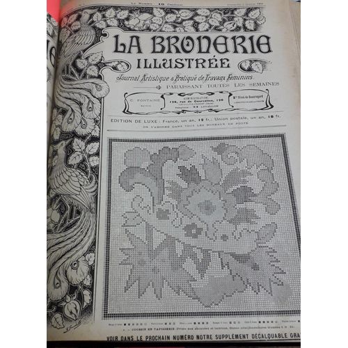 La Broderie Illustre - Journal Artistique Et Pratique De Travaux Fminins, 7e Anne, N1 (3 Janvier 1904) : Serviette  Pain Ou Dessous De Plat / Cadre Louis Xv / Groupe De Cinq Modles De Napperons(...)   de Mme Rivet de Beauregard 