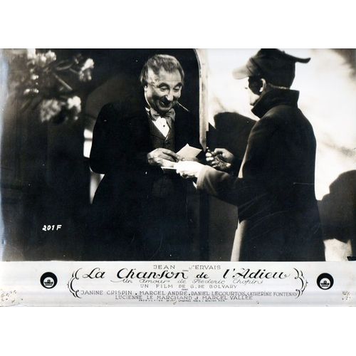 La Chanson De L Adieu : Photo Cartonne D'exploitation Cinmatographique - Format 24x30 Cm - De Gza Von Bolvary Et Albert Valentin Avec Jean Servais, Janine Crispin, Lucienne Le Marchand - 1934 #