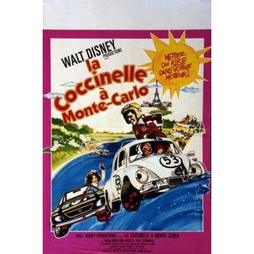 La Coccinelle A Monte Carlo/Herbie Goes To Monte Carlo - Vritable Affiche De Cinma Plie - Format 40x60 Cm - De Vincent Mceveety Avec Dean Jones, Don Knotts, Julie Sommars, Jacques Marin -1977