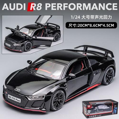 La Couleur Noire 1 24 Simulation Alloy Sports Car Model Audi R8 V10 Collection Of Sound And Light Pull Back Car Model Childrens Toy Ornaments