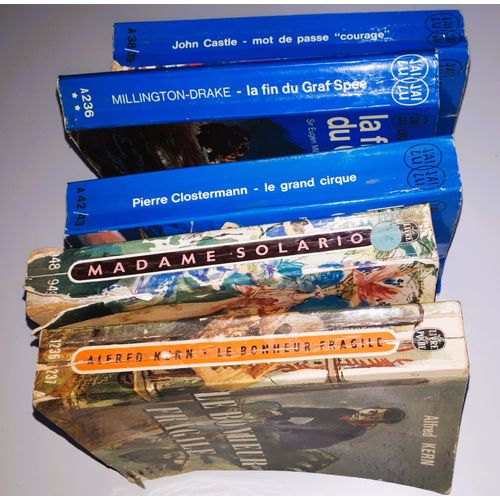 La Fin Du Graf Spee De E. Millington-Drake + Le Bonheur Fragile De A. Kern + Le Grand Cirque De P. Clostermann + Madame Solario + Mot De Passe Courage De J. Castle - Editions De 1963/1964/1970
