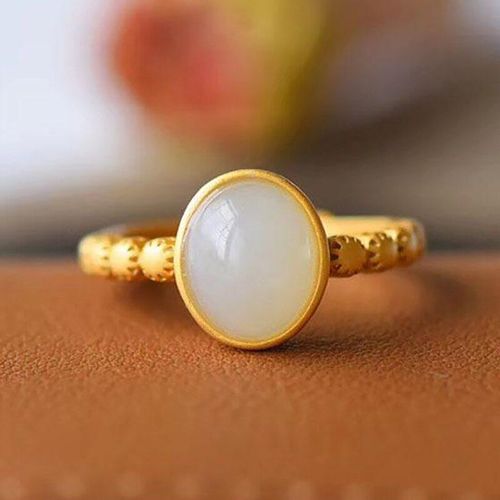 La Nouvelle Bague En Argent Incruste De Jade Hetian, Vent Froid, Rtro Chinois, Design Creux Simple Face, Bijoux Ajustables D'ouverture Pour Femmes