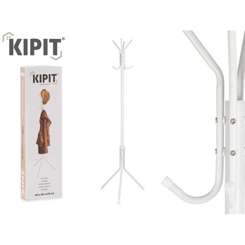 La Penderie Portant A Vetements Porte Manteau Porte Vetement 8 Pateres En Metal Blanc 48x48x170cm