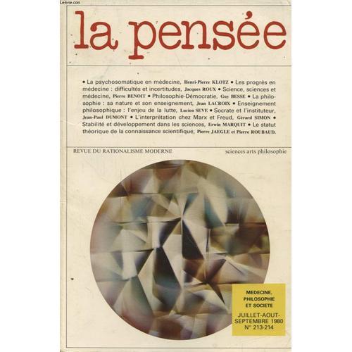 La Pensee N213-214 : Medecine Philosophie Et Societe   de COLLECTIF