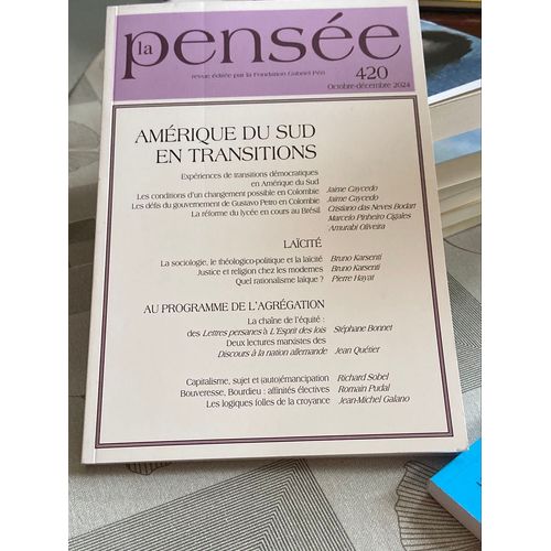La Pense Numro 420 Octobre Dcembre 2024