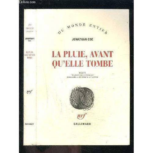 La Pluie, Avant Qu Elle Tombe   de jonathan coe