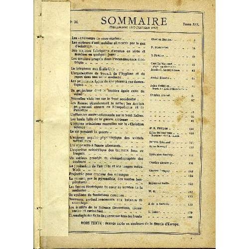 La Science Et La Vie N36 - Tome Xiii / Les Chasseurs De Sous-Marins - Le Tlphone Aux tats Unis - Un Projecteur N Dont La Lumire gale Celle Du Soleil - Un Systme De Fondations ...   de COLLECTIF