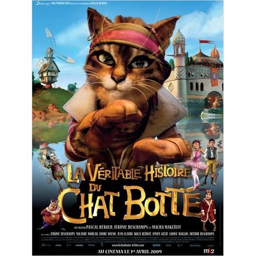 La Vritable Histoire Du Chat Bott  -Vritable Affiche De Cinma Plie - Format 120x160 Cm - De Pascal Hrold, Jrme Deschamps, Macha Makeieff Avec Yolande Moreau, Atmen Klif, Andr Wilms - 2009