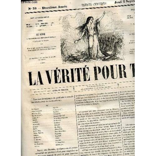 La Vrit Pour Tous N39 Deuxime Anne Jeudi 2 Septembre 1858 - Chateaubriand (Suite) - Un Billet De Loterie (Suite Et Fin) - chos De La Semaine - Une Gnration D Hommes Forts - Rienzi Ou La(...)   de Collectif 