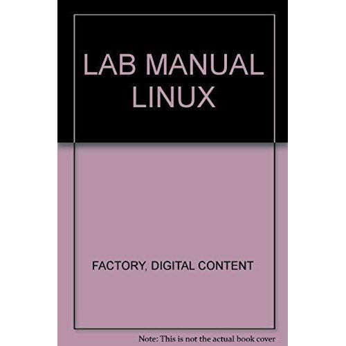 Lab Manual For Linux+ Guide To Linux Certification   de unknown  Format Broch 