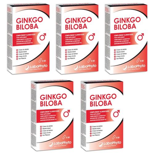 Labophyto Lot De 5 Cures Ginkgo Biloba rection Favorise - 60 Glules