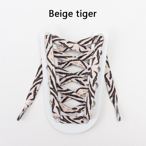 Lacets Lumineux  Motif Animal Pour Chaussures De Dehors,Baskets Plates,Tigre,Salle,Imprim Lopard,Randonne En Plein Air,1 Paire