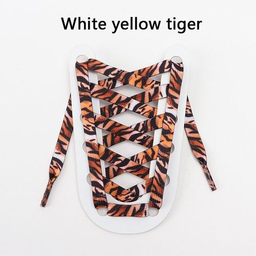 Lacets Lumineux  Motif Animal Pour Chaussures De Dehors,Baskets Plates,Tigre,Salle,Imprim Lopard,Randonne En Plein Air,1 Paire