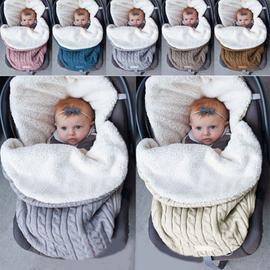 Laine Poussette Sac De Couchage Bebe Fournitures Bebe Sac De Couchage Bebe Epaississement Plus Velours Tricot Chaud Sac De Couchage Rakuten