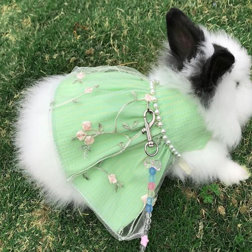 Laisse De Lapin  Impression Florale Polyvalente, Costume De Lapin, Apparence De Dcoration Douce, Jupe De Chemise De Chaton, 1 Ensemble