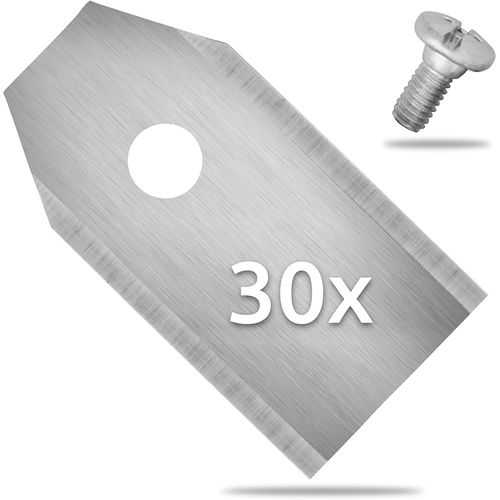 Lame Robot Tondeuse,30 Lames De Rechange Universelles,Couteau De Rechange Pour Tondeuses  Gazon Robotiques Husqvarna,Avec Vis(Argent)