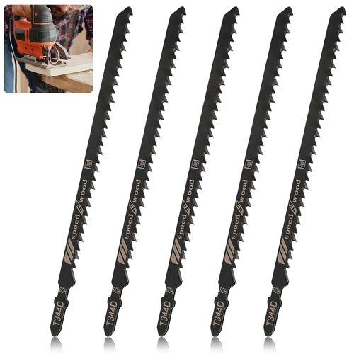 Lames De Scie Sauteuse T744d Professionnelles De 180 Mm 5pcs Lame Scie Sauteuse Speed,Pour Bois Tendre Matriaux pais Accessoire Les Tubes En Plastique,Compatible Avec Bosch,Metabo Etc