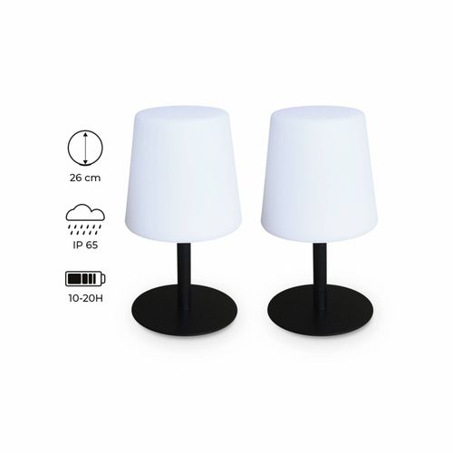 Lampada S Color Lot De 2 Lampes De Table Led De 28cm Noire Lampes De Table Dcorative Lumineuse  16cm
