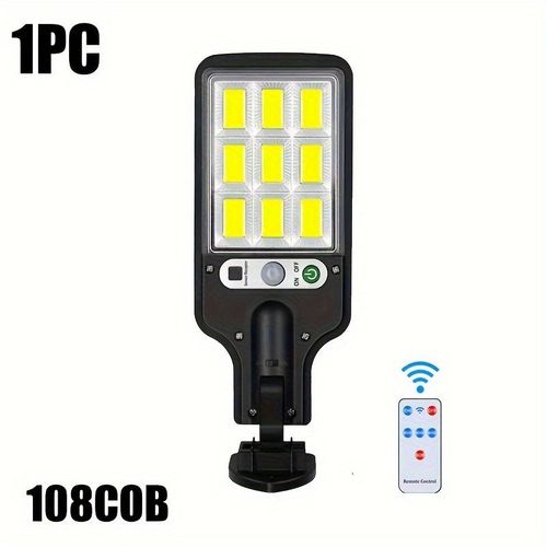 Lampadaire  Capteur 28smd/108cob,3 Modes D'clairage,Extrieur,tanche,Scurit,Lampes Solaires Pour Jardin,Chemin- 108 Cob-B77