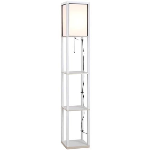 Lampadaire ?Tag?Re Lampe ?Tag?Re 26l X 26l X 160h Cm 3 ?Tag?Res 4 Niveaux Mdf Blanc