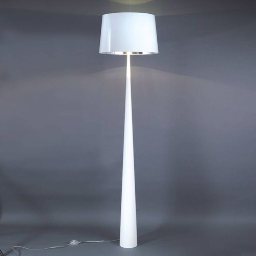 Lampadaire Totem Ls  La Finition Chrome, Blanc