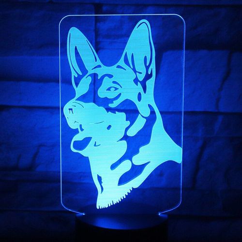 Lampe 3d Avec Commandes Tactiles, Support De Chien De Berger Allemand, Lampe De Table, 7 Couleurs Changeantes, Cadeau Pour Dcorer Nol Ou Anniversaire
