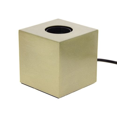 Lampe  Poser Cube En Mtal Couleur Laiton, Compatible Culot E27, Ip20, 60w Puissance Max