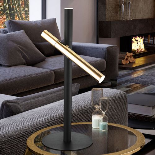 Lampe  Poser Led Varas, Noire/Dore,  2 Lampes