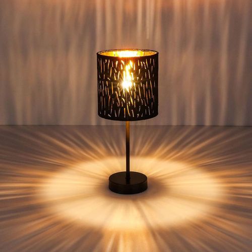 Lampe  Poser Tuxon Avec Abat-Jour Noir-Dor