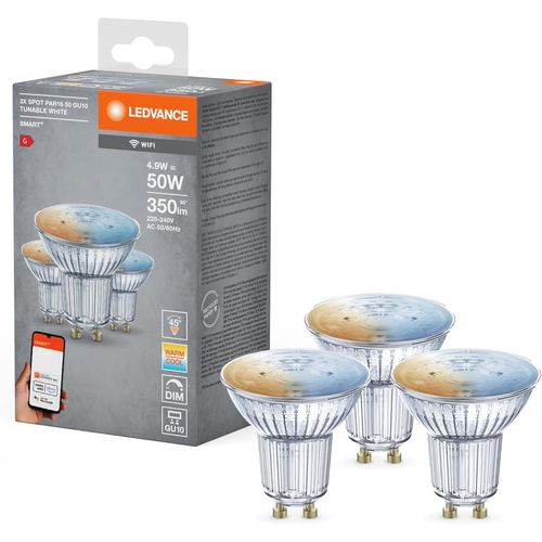 Lampe  Rflecteur Led Intelligente Avec Technologie Wifi, Base Gu10, Couleur De La Lumire Variable (2700-6500k), Dimmable, Remplacement 40w, Smart+ Wifi Spot Gu10 Tunable White, [Den5284570]