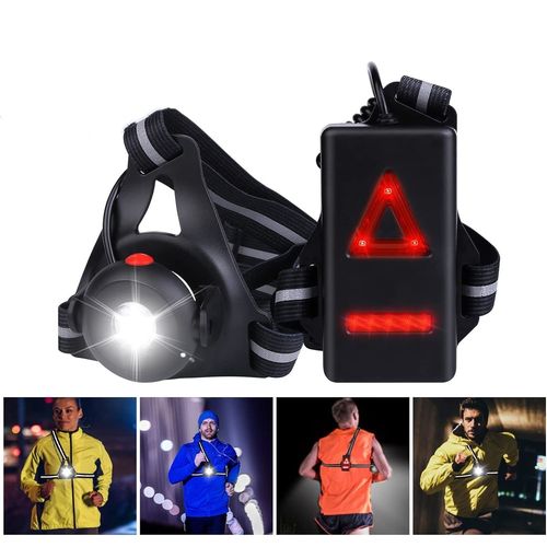 Lampe Course A Pied - Lampe Running Usb Rechargeable 500 Lumens Ipx6 tanche Lampe Pectorale Running 3 Modes Et 90 Rglable Angle Led Lampe Running Poitrine Pour Jogging, Camping,Noir