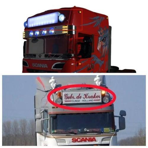 Lampe De Bote Carre De Lumire De Pare-Chocs Avant En Alliage D'aluminium Cnc, Accessoires De Mise  Niveau De Voitures, Camion Tamiya 1/14 Rc, Scania Volvo 56360 R730