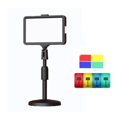 Lampe De Bureau 8 Pouces 3200-5500k  Trois Couleurs Pour Photographie Et Diffusion En Direct Sur Tablette, Spcifications : Lumire + Support De Bureau 30 Cm - Petit Trpied