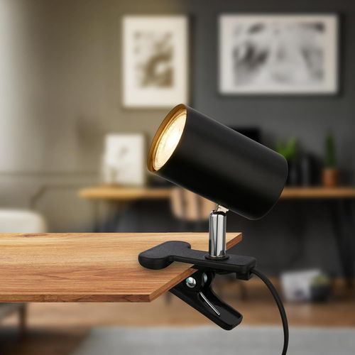 Lampe De Bureau Avec Interrupteur  Fil, Orientable, Fiche, Lampe De Lecture, Lampe  Pince, Lampe  Pince, Lampe De Chevet, Lampe De Lecture Enfants, Lampe De Lit, 16,5x6,5x12cm, Noir