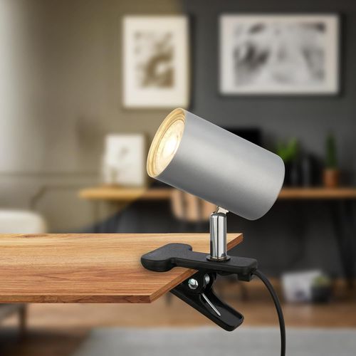 Lampe De Bureau Avec Interrupteur  Fil, Orientable, Fiche, Lampe De Lecture, Lampe  Pince, Lampe De Chevet, Lampe De Lecture Enfants, Lampe De Lit, 16,5x6,5x12cm, Chrome Mat